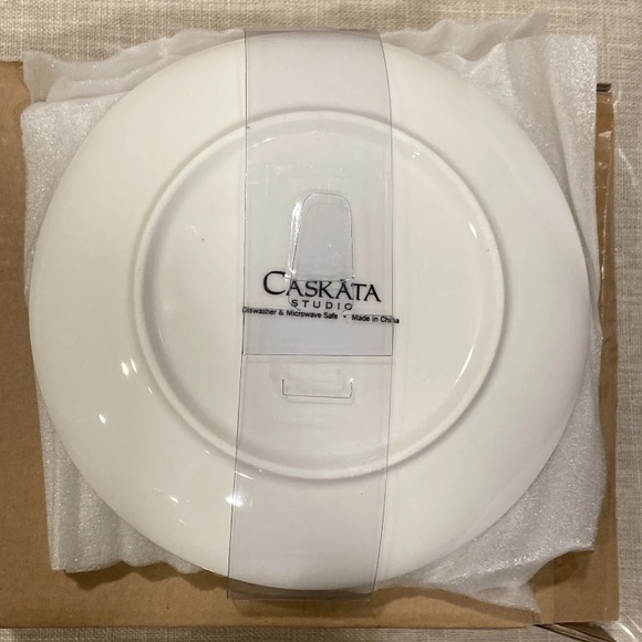 Caskata Tartan Set of 4 Initial J Christmas Holiday Appetizer Plates, Set of 4 - Picture 5 of 5